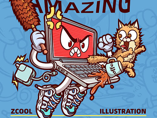 AI商业插画-MAC&CAT