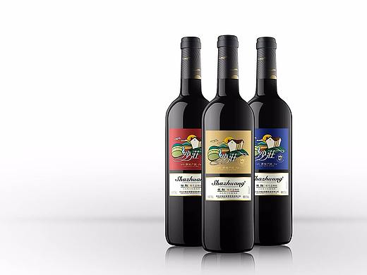 沙庄色彩庄园品牌全案开发，红酒包装设计----古一设计