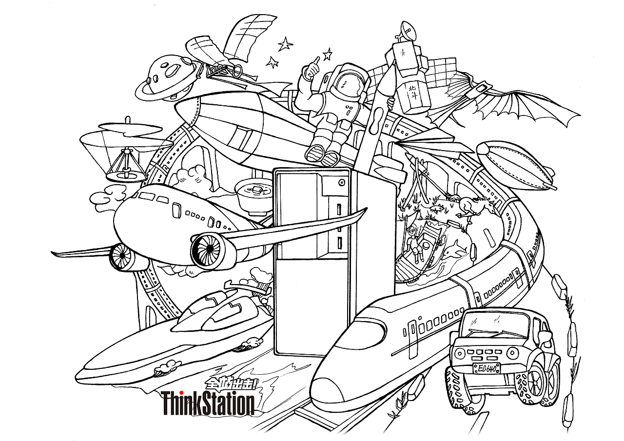 如果500年前達(dá)芬奇擁有了ThinkStation（圖ZMTg4MzE5Nzgw） - 海報(bào) - 站酷設(shè)計(jì)師楓子baby原創(chuàng)素材 - 站酷ZCOOL
