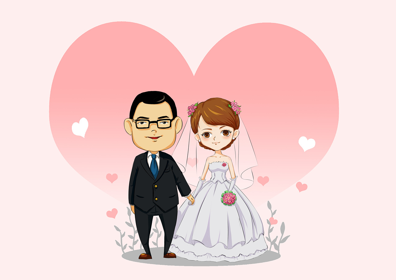 结婚卡通图片可爱高清图片