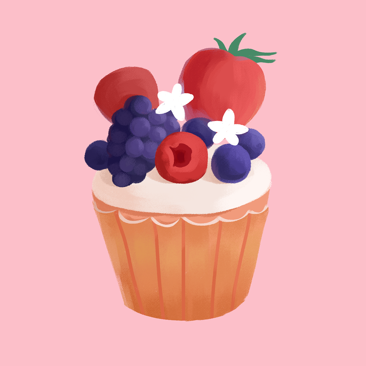 小蛋糕插画步骤分享|插画|商业插画|妮酱nijiang - 原创作品 - 站酷