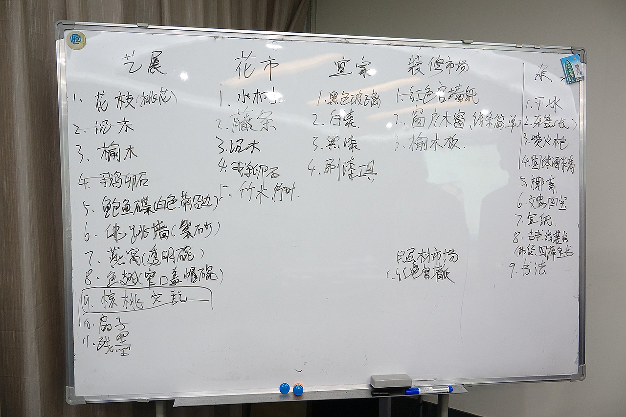 因为是拍摄前已经策划了画面内容。所以需要什么道具已经非常清楚,下一步就是分头去花钱