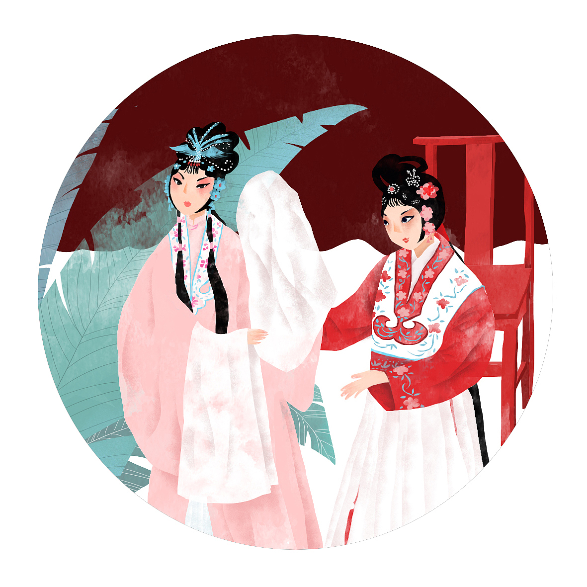 戏曲小画（图ZMzA5MzA5MzA0） - 商业插画 - 站酷设计师妞妞n_n原创素材 - 站酷ZCOOL