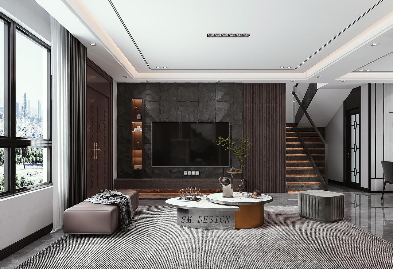 SM.DESIGN-森木|后现代家装黑白灰（图ZMjM5MDQ4Mzg4） - 家装设计 - 站酷设计师森木空间设计原创素材 - 站酷ZCOOL