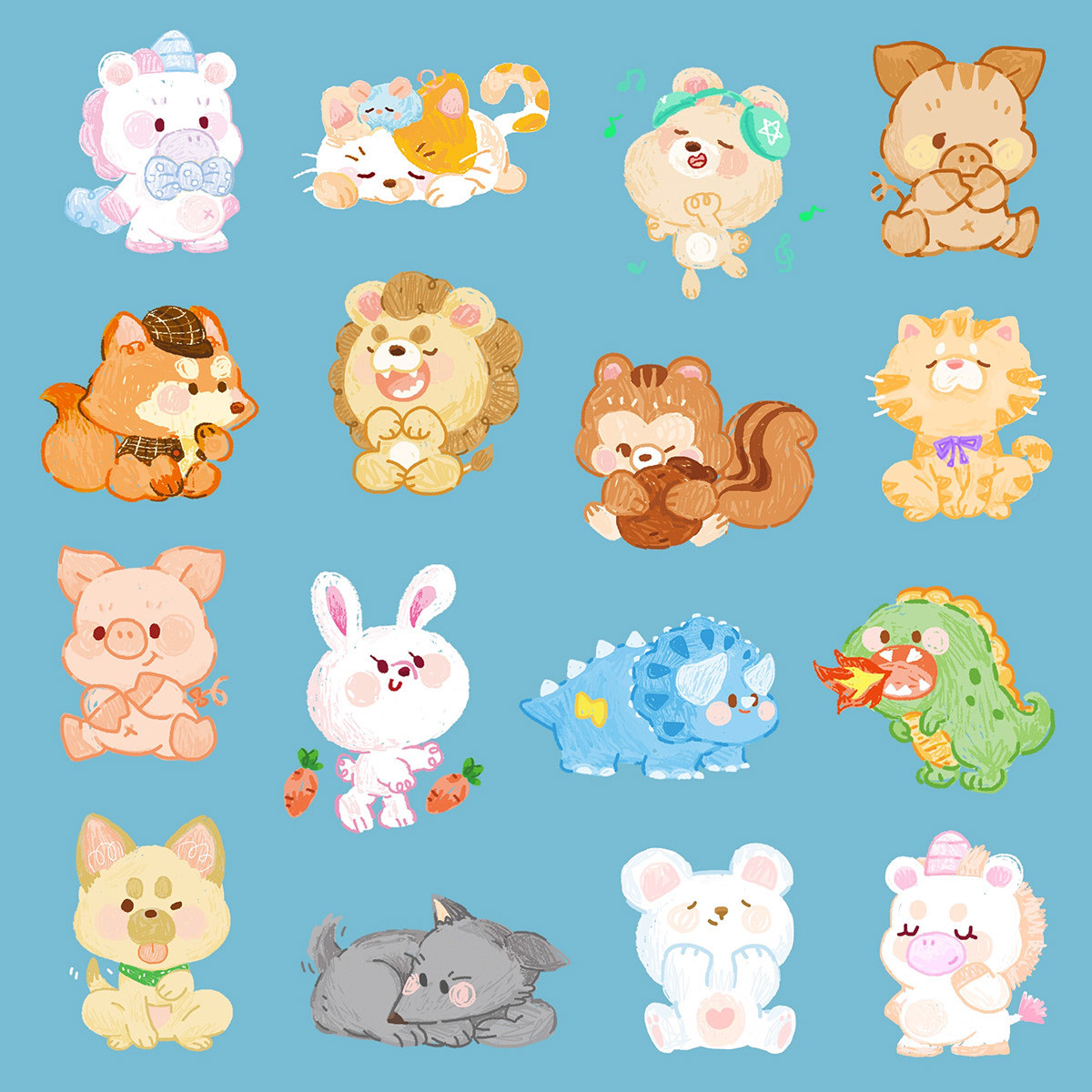 小动物贴纸