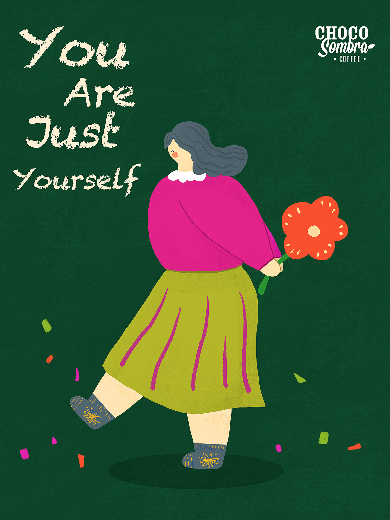 咖啡店女生节插画