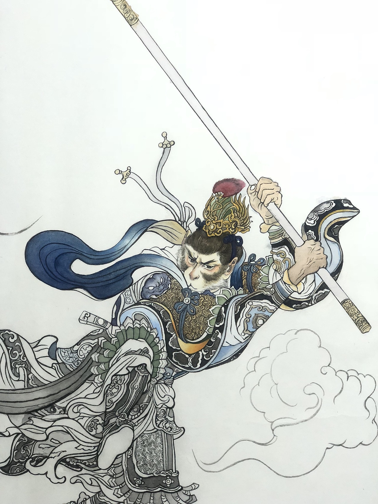 大闹天宫工笔 致敬刘继卣先生（图ZMTMzOTA2Njg4） - 绘画 - 站酷设计师孙闻硕艺术区原创素材 - 站酷ZCOOL