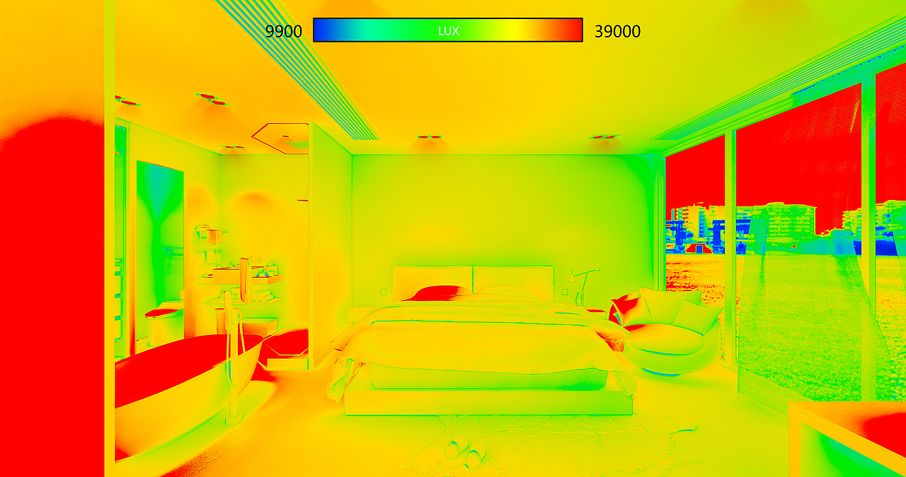 ▲室內1F老年人公寓光照分析圖。
Light analysis diagram of the indoor 1F senior citizen apartment.