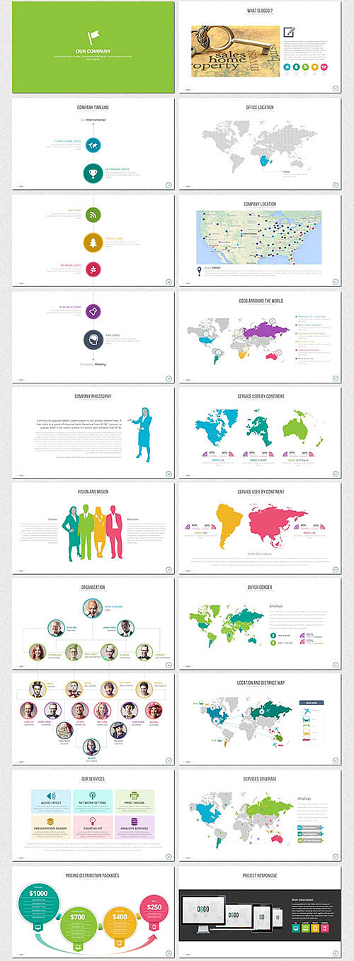 多种比例多种配色商务商业PPT模板
