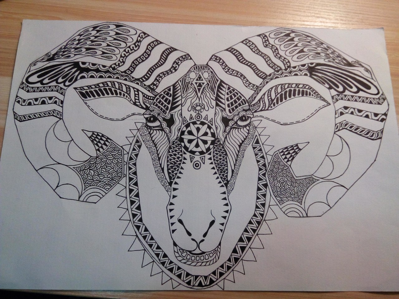 羊黑白装饰插画