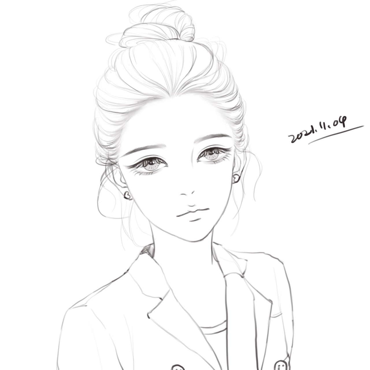 头像线稿练习|其他|其他|月夜澜溪 - 原创作品 - 站酷 (zcool)