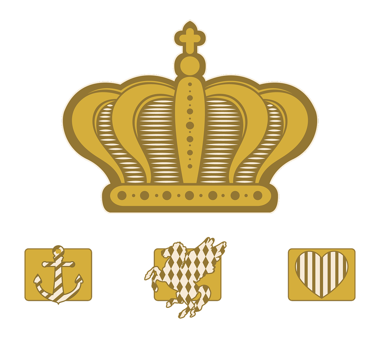 欧式飞马皇冠徽章绣花章仔图案设计|平面|图案|红茶莉莉丝 - 原创作品