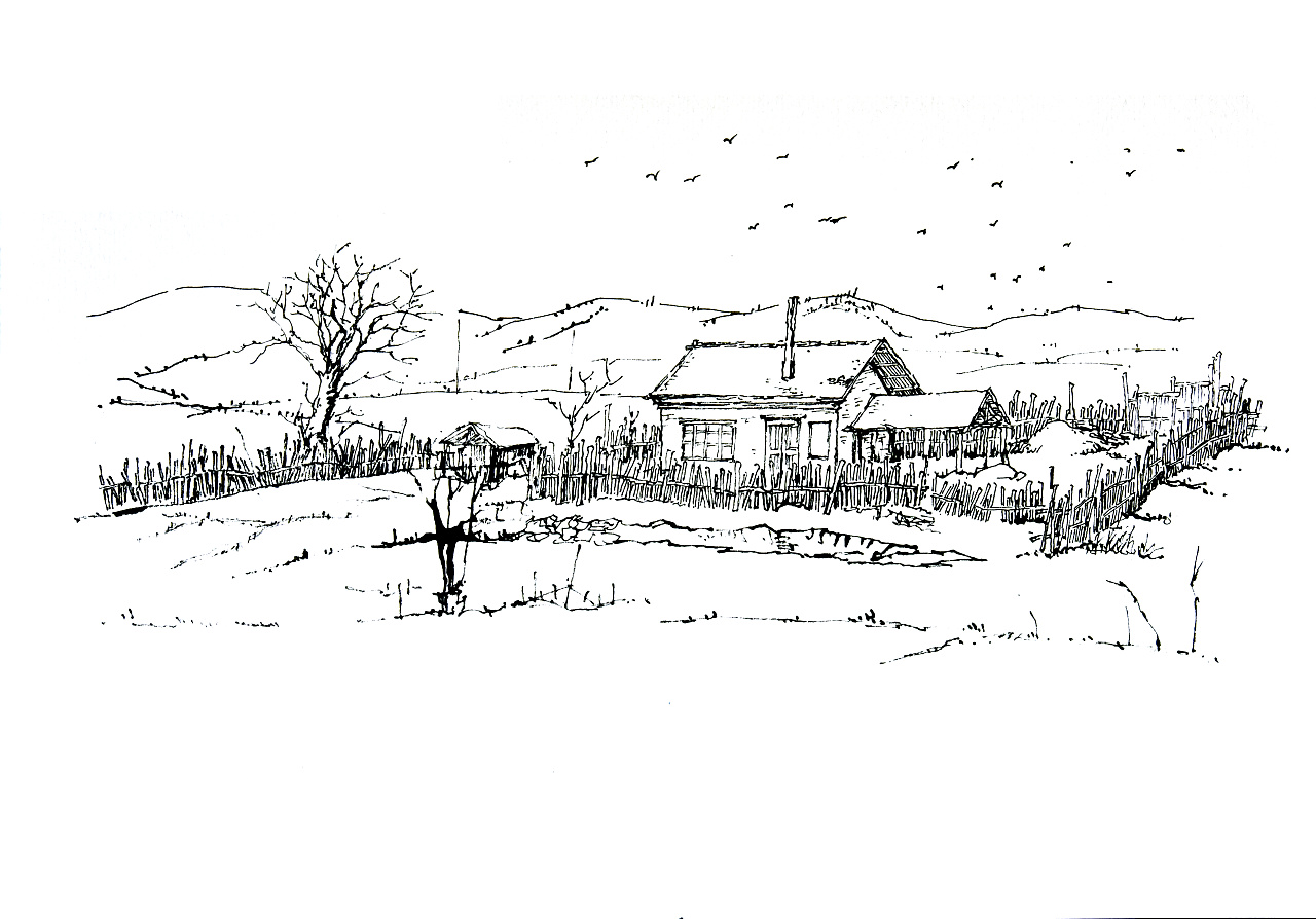 延杨红钢笔风景——故乡的记忆|纯艺术|速写|延杨红钢笔画 - 原创作品