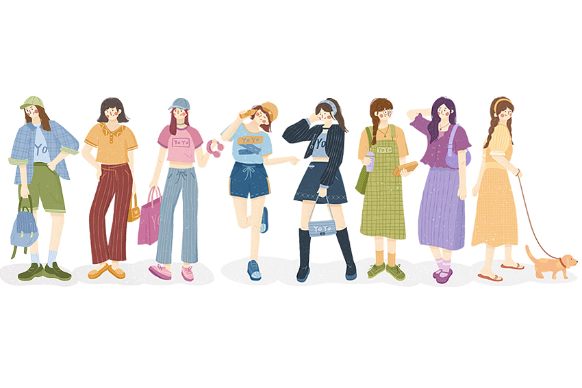 原创 | 夏日女孩-扁平风人物练习（图ZMzAxMDY1MTk2） - 创作习作 - 站酷设计师辰音yoyo原创素材 - 站酷ZCOOL