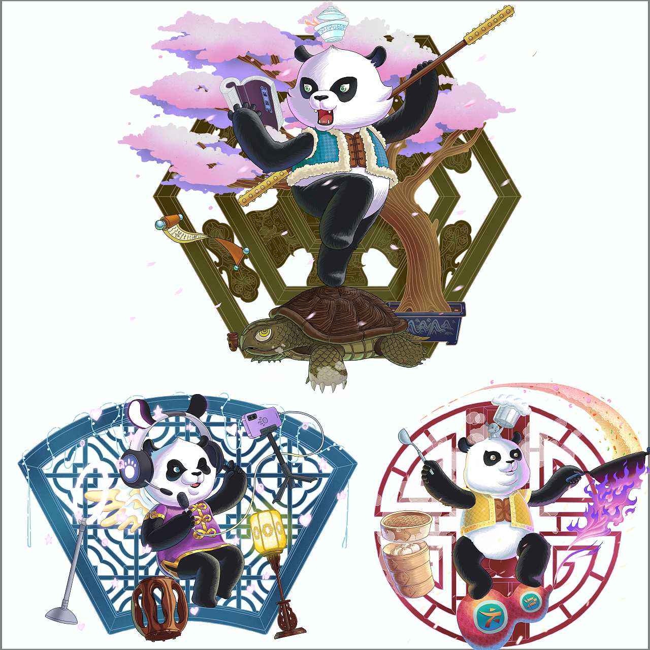 熊猫形象IP（图ZMjE3MDQzMzI4） - 商业插画 - 站酷设计师养牛村村长原创素材 - 站酷ZCOOL