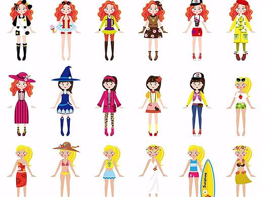 女孩換裝玩具書（個人主頁-ZMjk0NzMzMDA=） - 商業(yè)插畫 - 站酷設(shè)計師ccccliu原創(chuàng)素材 - 站酷ZCOOL