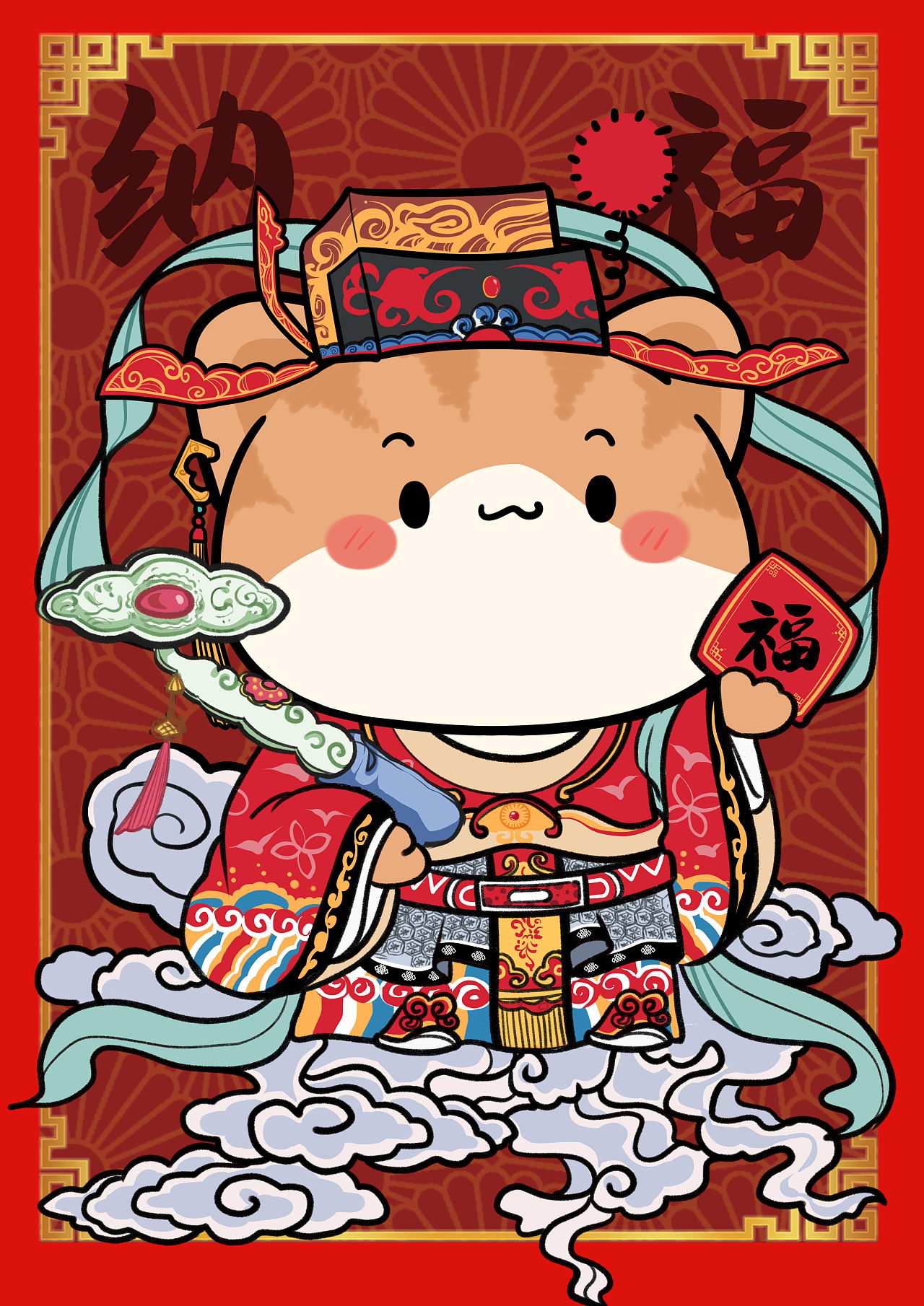 猫小院新年门神|插画|商业插画|gnocchi - 原创作品 - 站酷 (zcool)