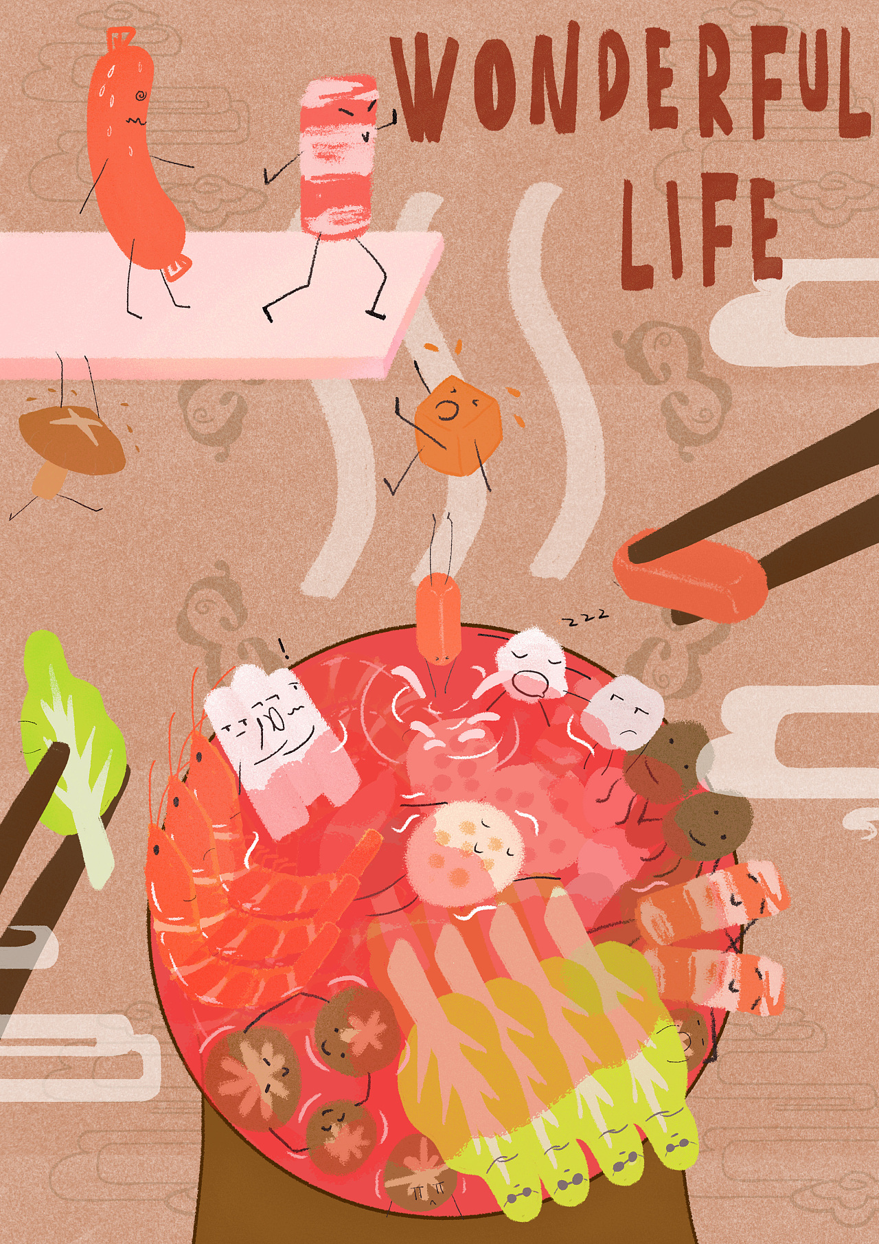 火锅|插画|商业插画|辛加风风风 - 原创作品 - 站酷 (zcool)