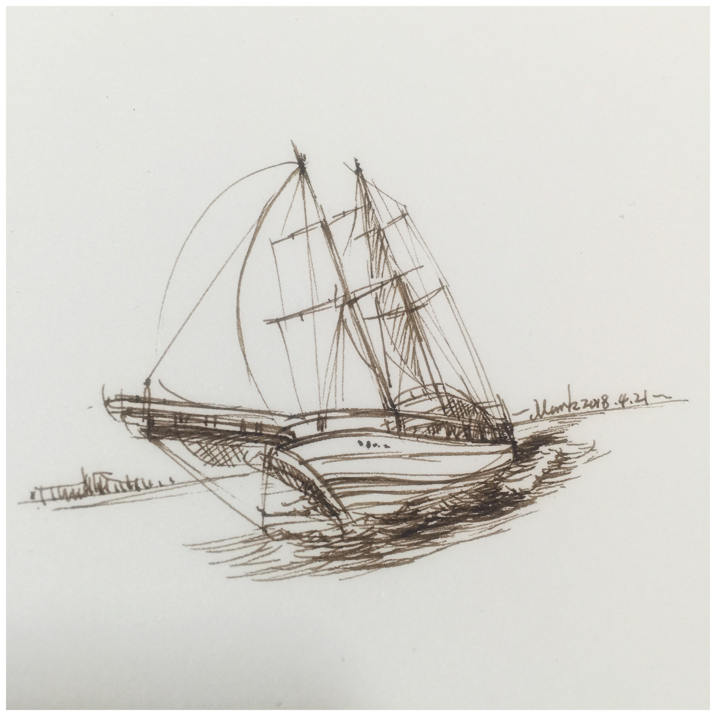 扬帆远航|纯艺术|钢笔画|mark78 - 原创作品 - 站酷 (zcool)