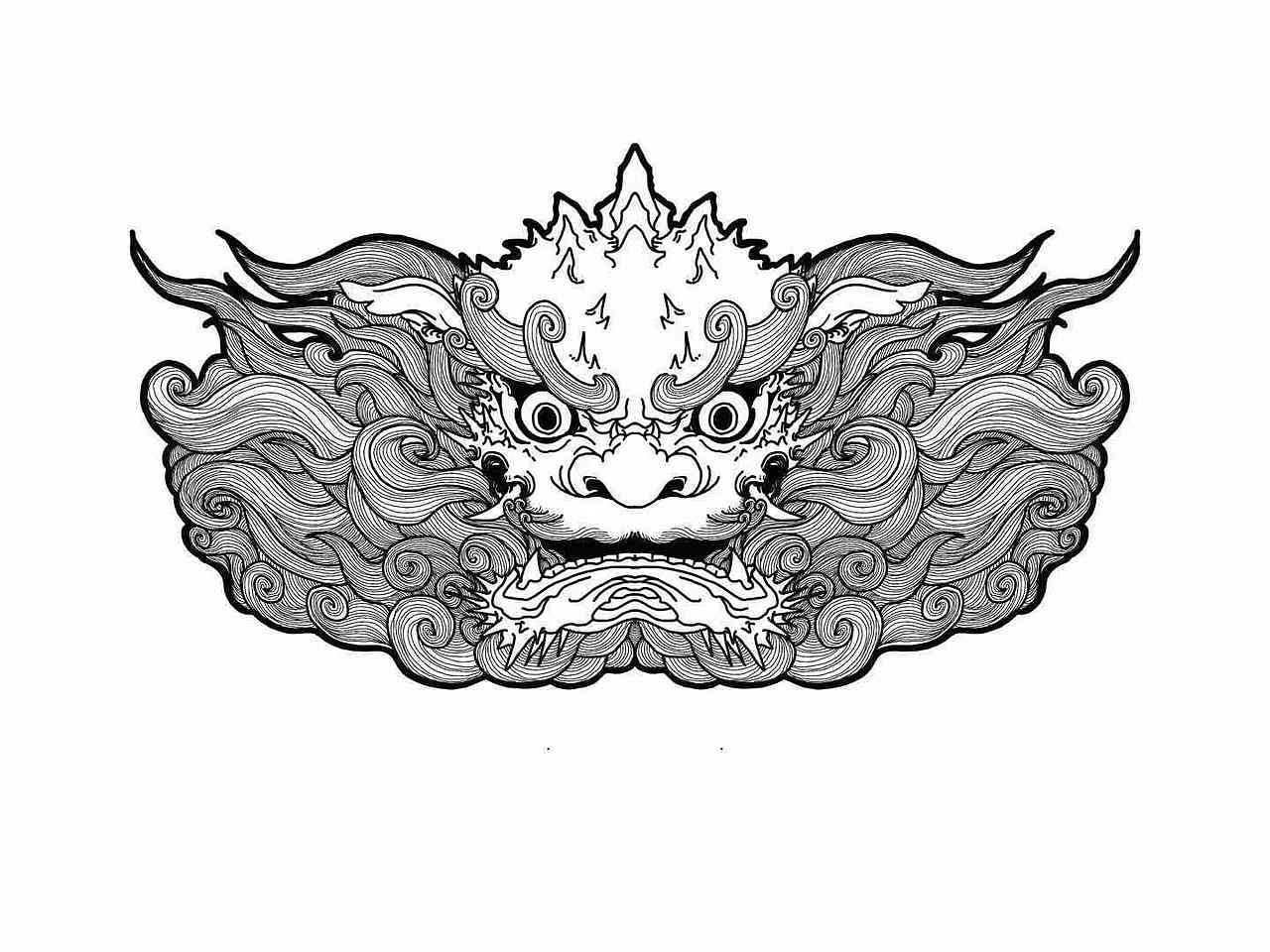 福狮（图ZMTkyOTkwMzQ0） - 创作习作 - 站酷设计师张小波想做木刻原创素材 - 站酷ZCOOL