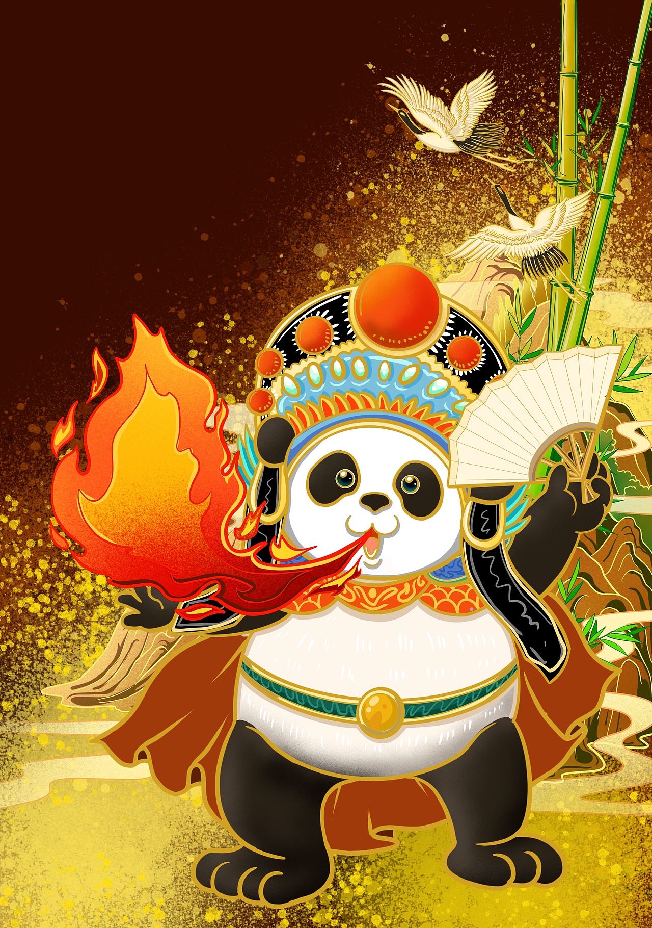 国潮川剧熊猫形象