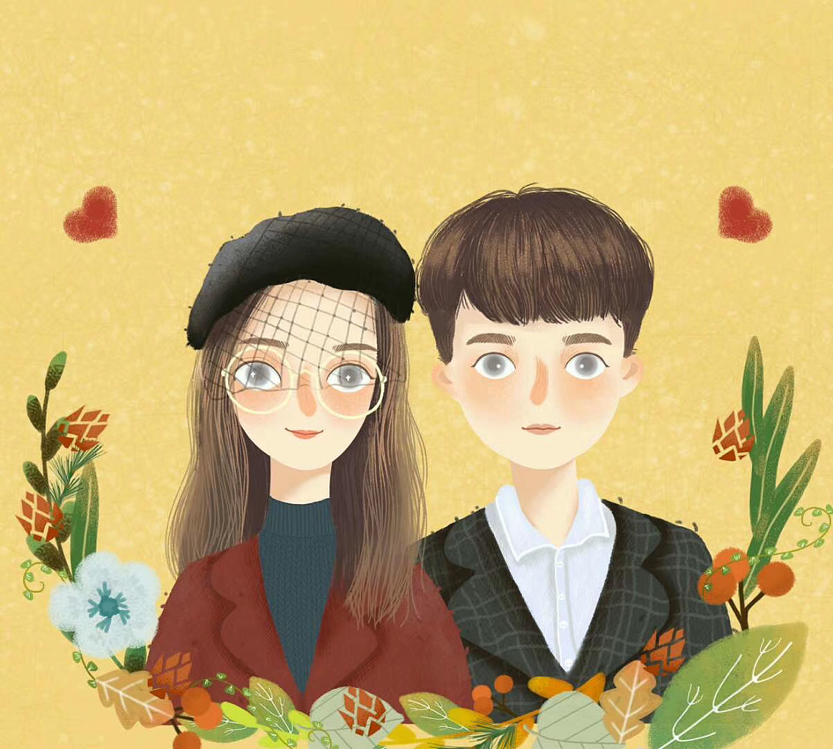 小清新插画头像（图ZMjA2MjEwMzU2） - 商业插画 - 站酷设计师艾麻嘿儿原创素材 - 站酷ZCOOL