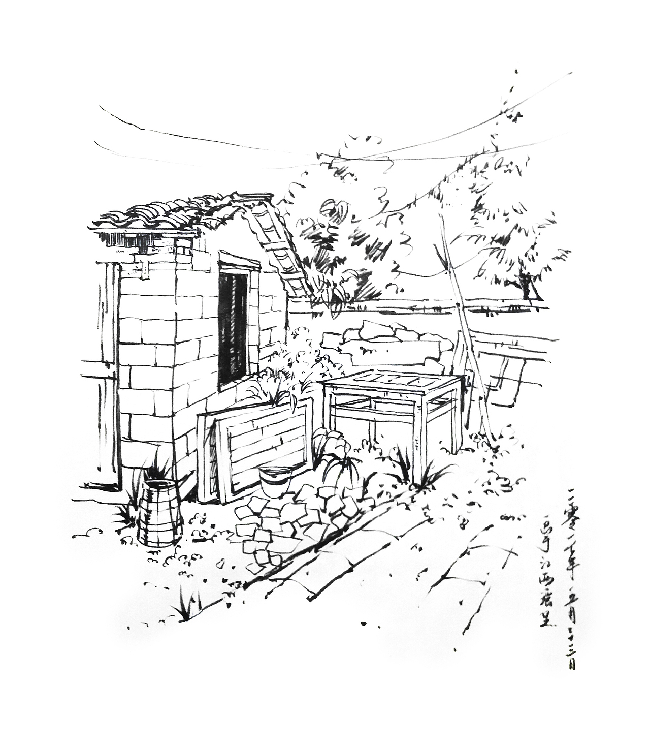 速写-江西瑶里(写生 秀丽笔篇)