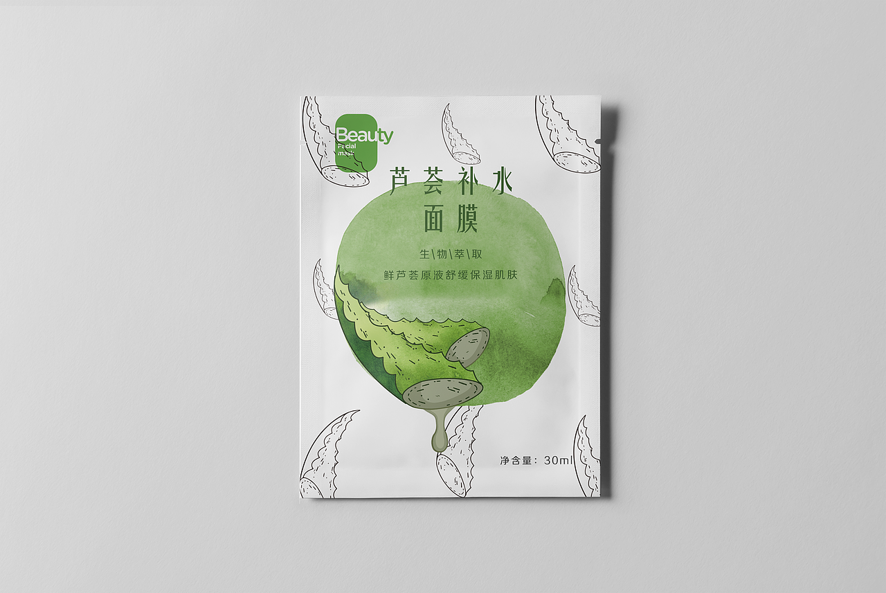 芦荟补水面膜（图ZMjY0MjY4MjU2） - 包装 - 站酷设计师有内味了原创素材 - 站酷ZCOOL