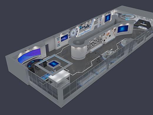 宝玛展厅 科技 机器人 3D效果图 cad施工图 展厅展览
