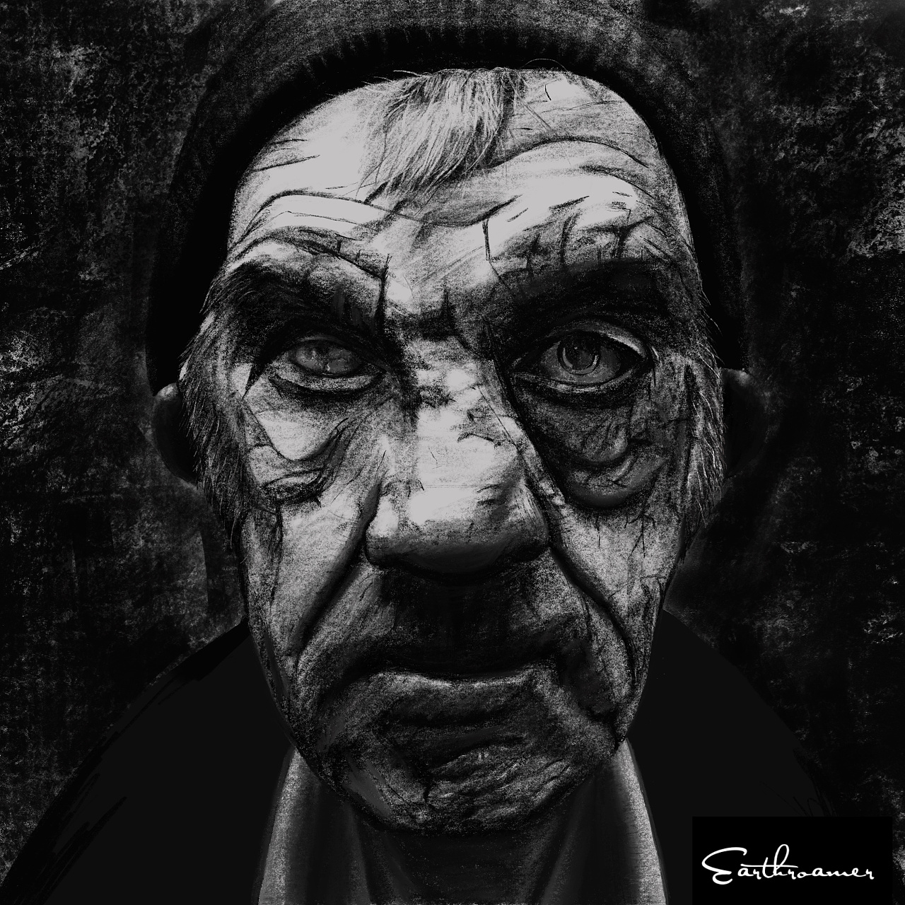 《old man》板绘素描#绘画过程 #人物肖像