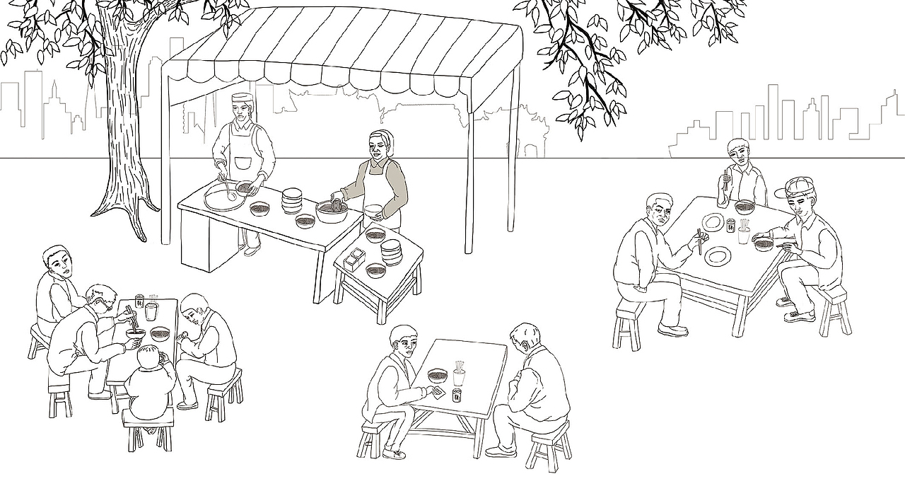 云南过桥米线摊位手绘|插画|商业插画|熊曼加_原创作品-站酷zcool