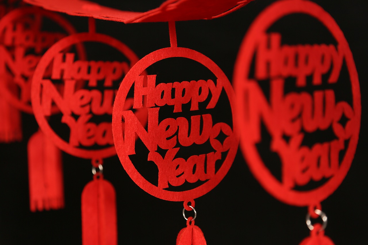 新年拉花气氛氛围装饰设计拍摄元旦拉花