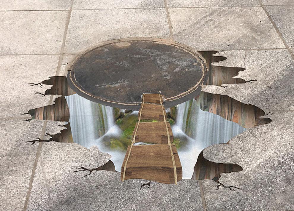 脚下的井盖变了样，它是你可以想象到的任何3D艺术美化（图ZOTYxNDE3NDg=） - 景观设计 - 站酷设计师北京金盛博创3D画原创素材 - 站酷ZCOOL