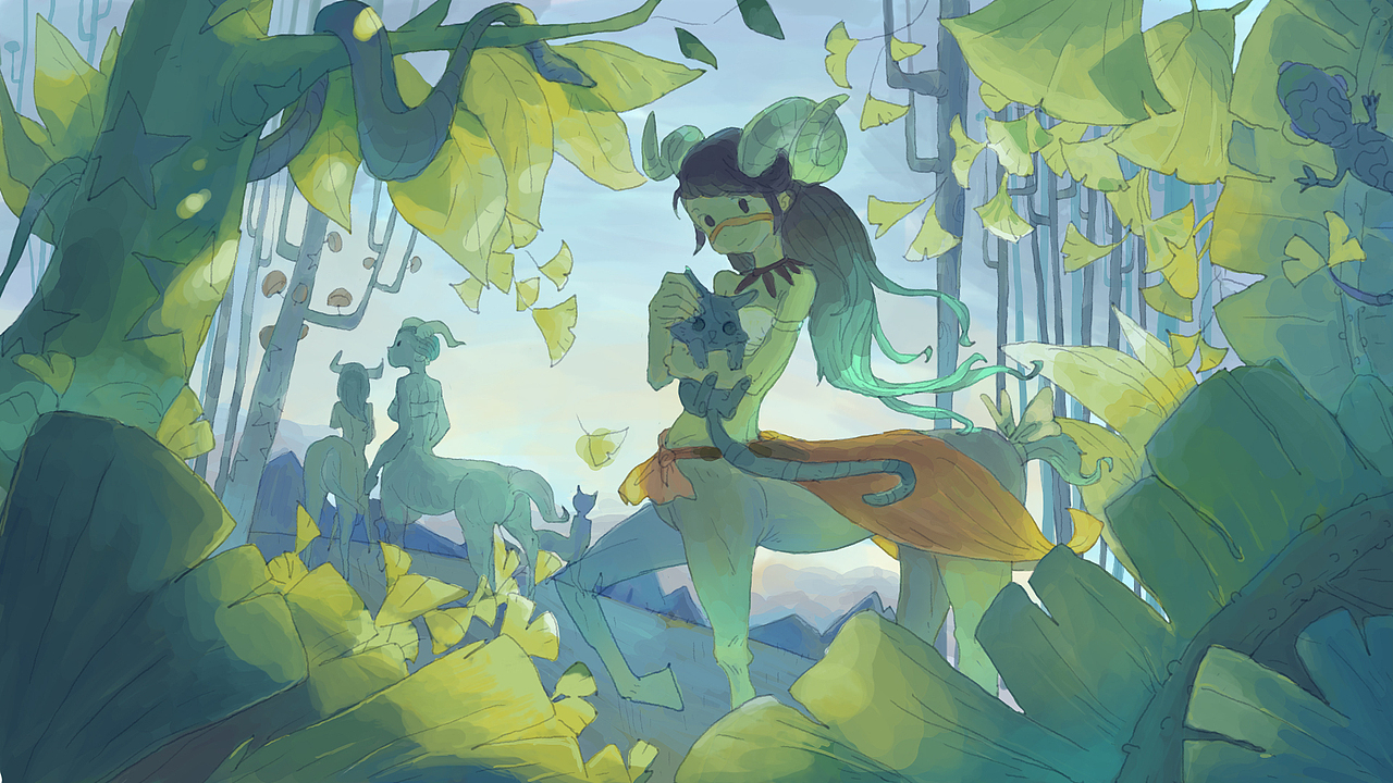 人马与银杏（图ZMjc4NDY3MDA=） - 商业插画 - 站酷设计师hansiam原创素材 - 站酷ZCOOL
