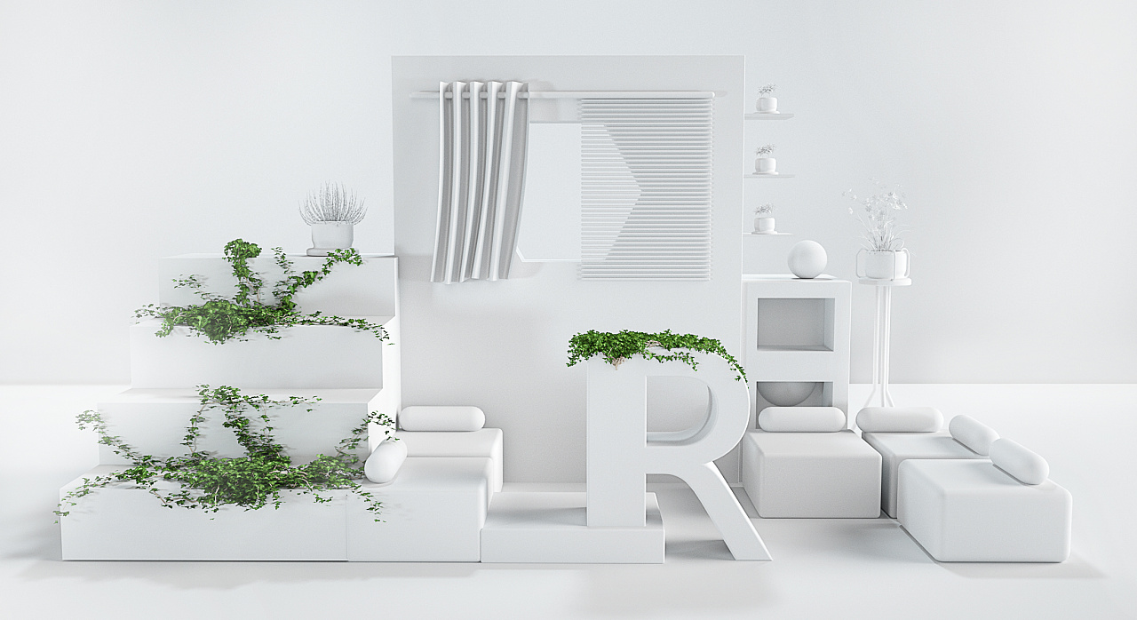 植被家居立体模型场景图