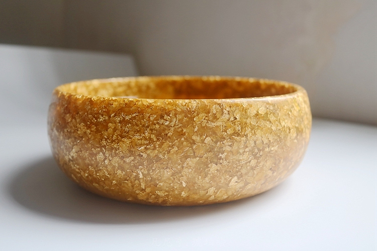 金箔聚宝龙盆 琥珀绘