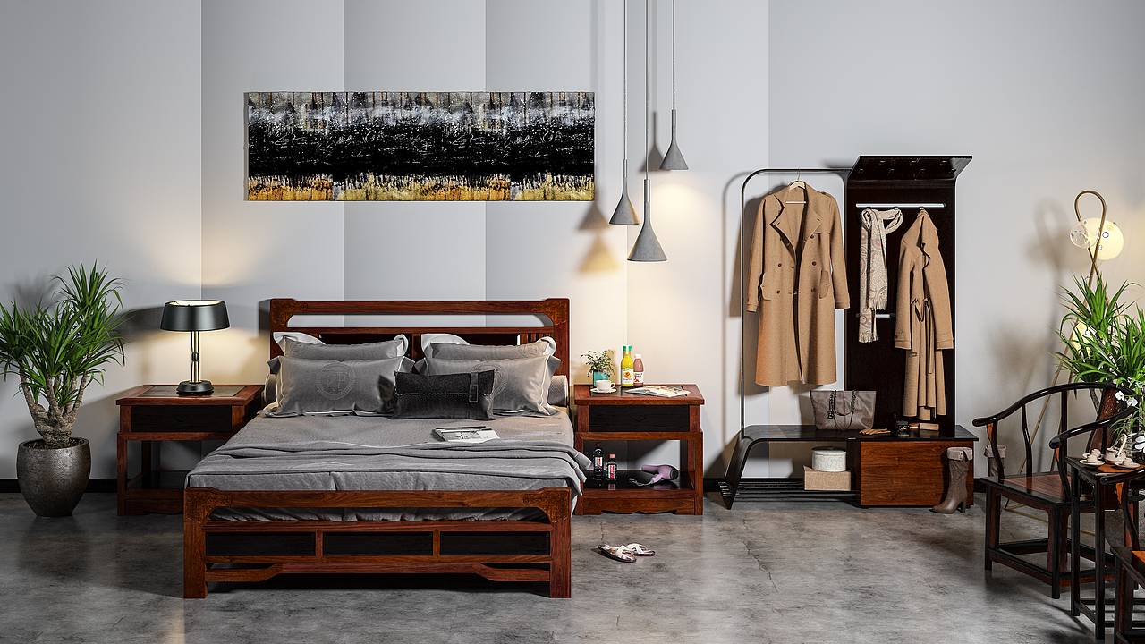 红木家具产品写实（图ZMTcwMzMxMDI4） - 其他三维 - 站酷设计师name-r123原创素材 - 站酷ZCOOL