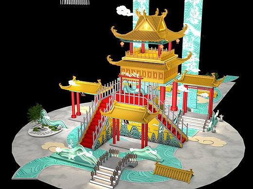 2022新年国风商业美陈——太和瑞兽IP美陈场景