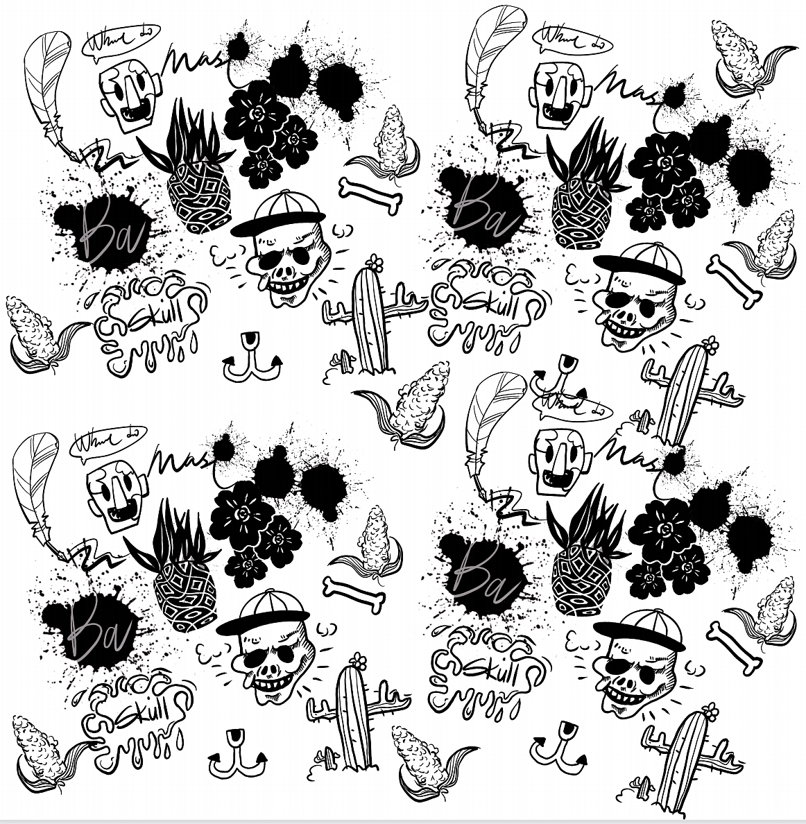 RAINEPLAN-涂鸦图案-印花面料设计（匹印）（图ZMzAzMjUyNDM2） - 其他服装 - 站酷设计师糯米小羔羊原创素材 - 站酷ZCOOL