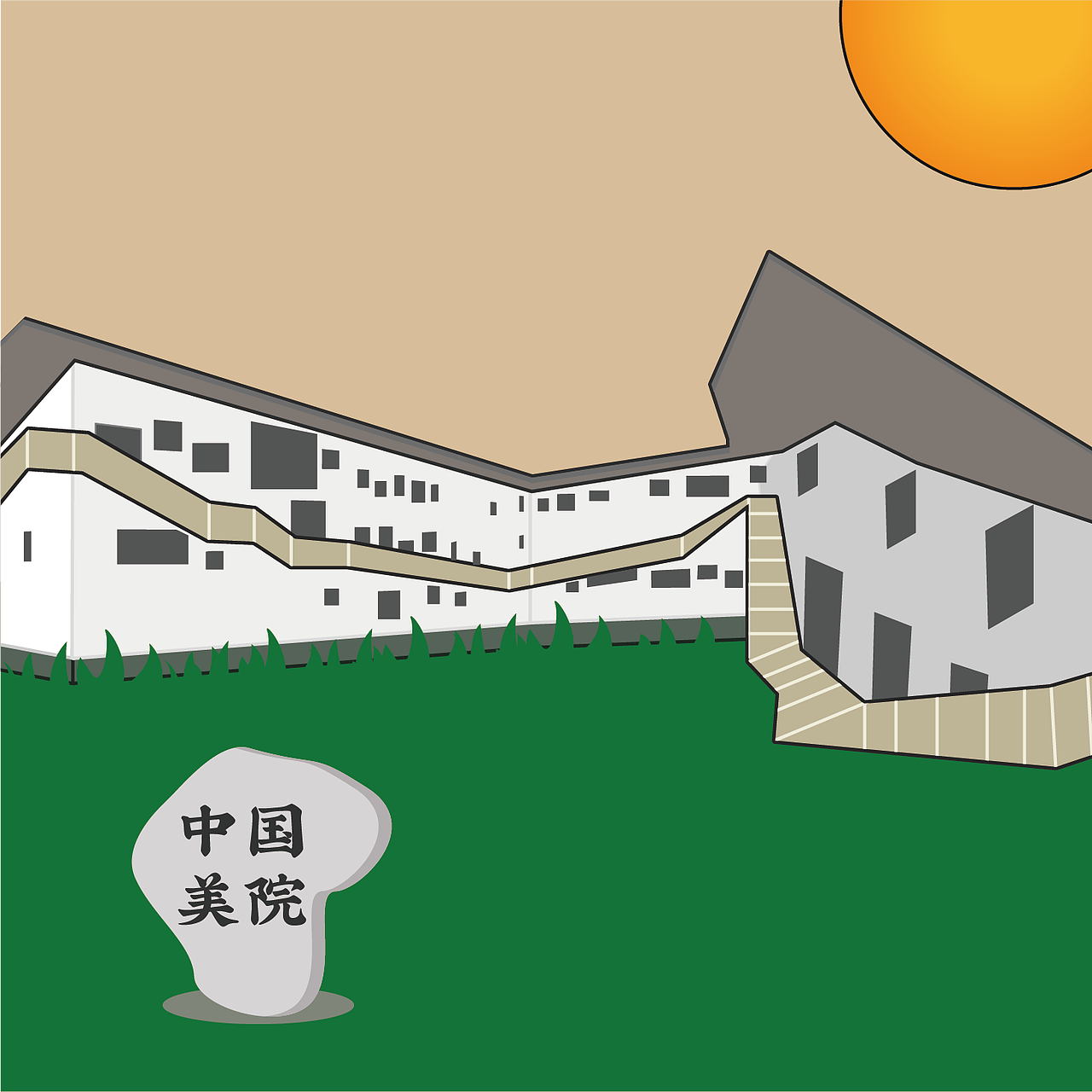 城市插画杭州矢量插画