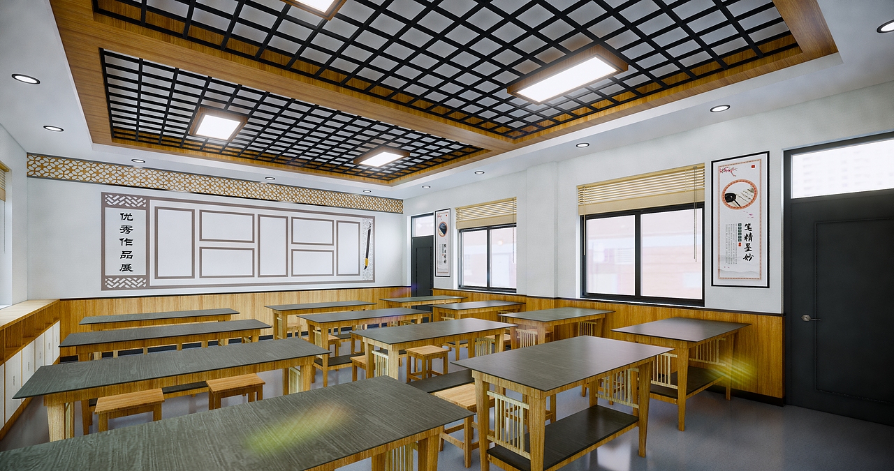 书法教室设计（图ZMjU3OTcxNjA0） - 其他空间 - 站酷设计师河南校园空间设计原创素材 - 站酷ZCOOL