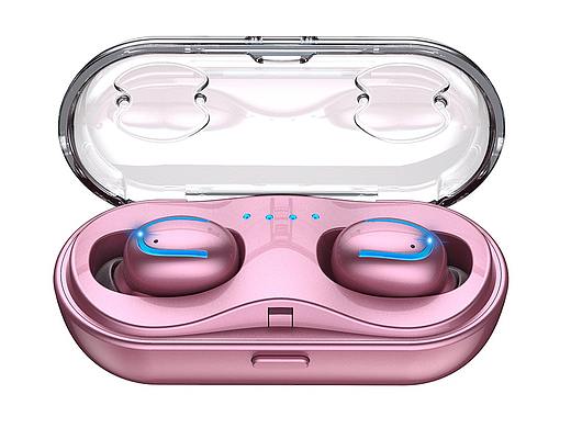 玫瑰金色蓝牙耳机