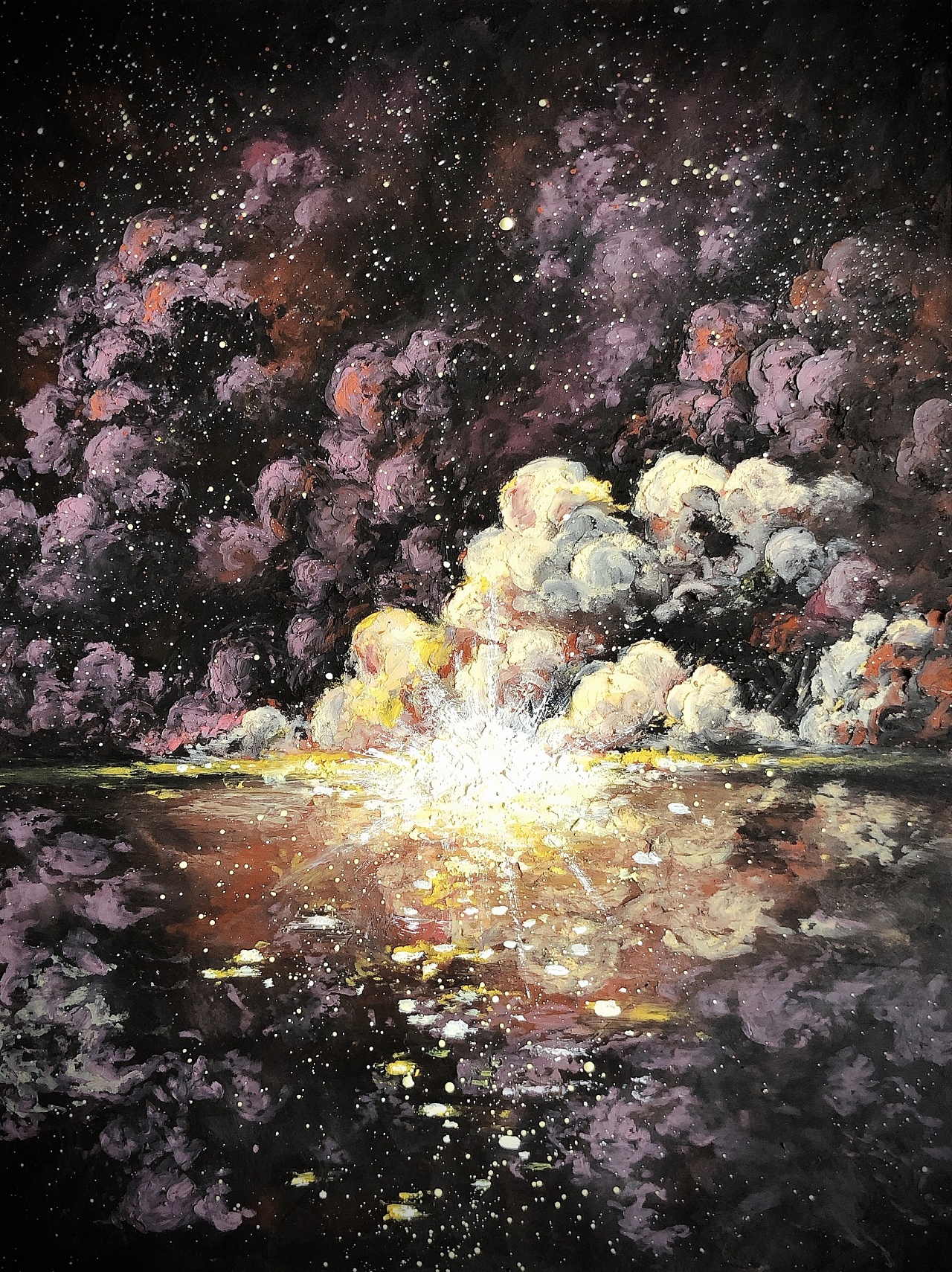 油画棒/坠入星空系列|插画|创作习作|liu赋昕 - 原创作品 - 站酷