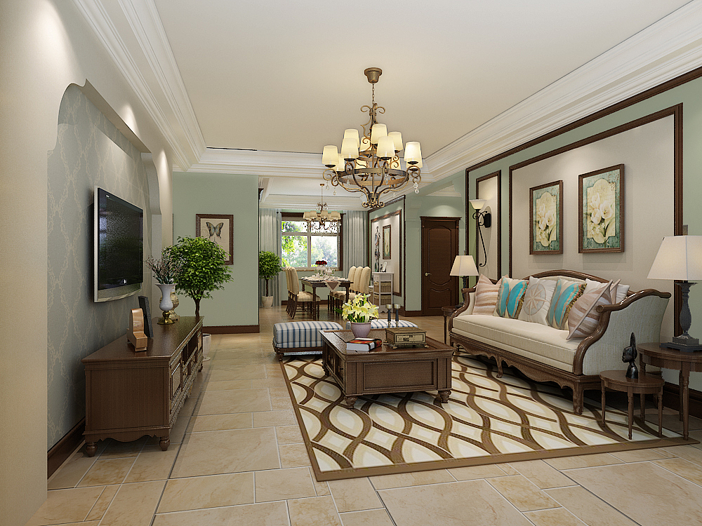 【奥北公元装修】154㎡-三室两厅两卫-美式-金舍装饰