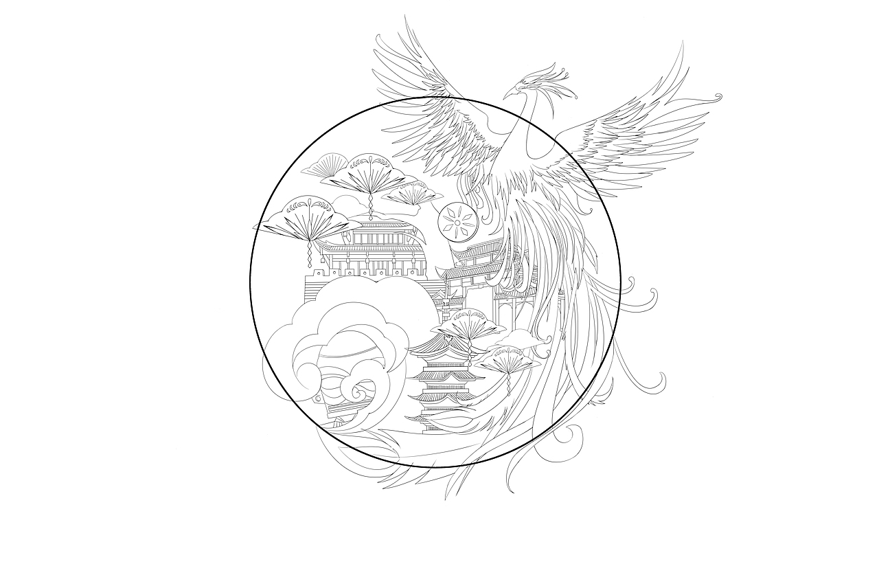 【祥瑞中秋】太阳鸟、凤凰/成都/纪念（图ZMjYyMjc5MTQ0） - 商业插画 - 站酷设计师一毛桃原创素材 - 站酷ZCOOL