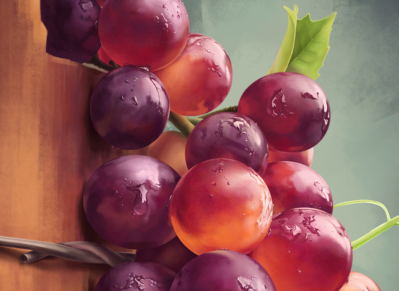 绘一串甜甜的葡萄