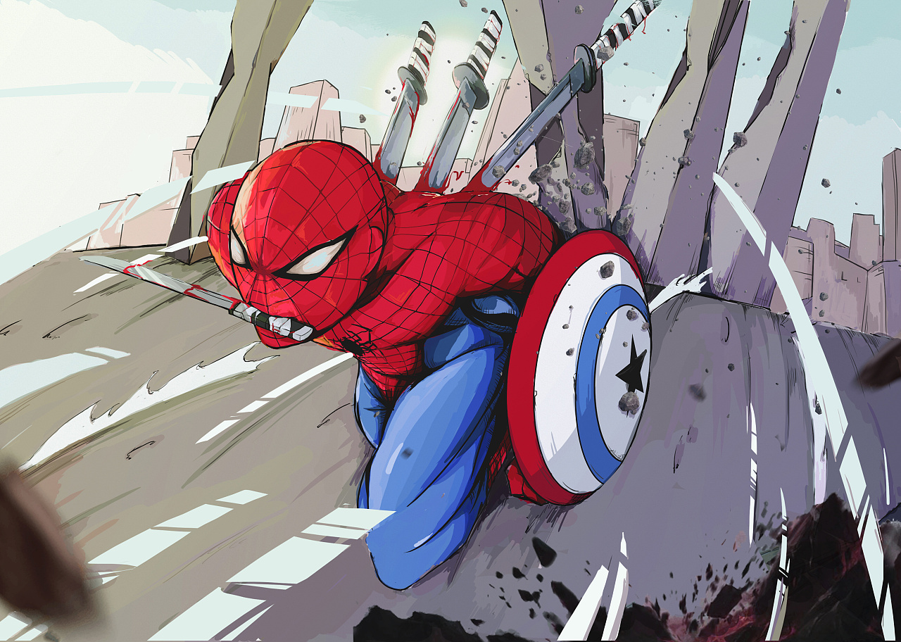 《蜘蛛侠：英雄归来》9月8日强势来袭 插画创作流程|插画|商业插画|叁木2017 - 原创作品 - 站酷 (ZCOOL)