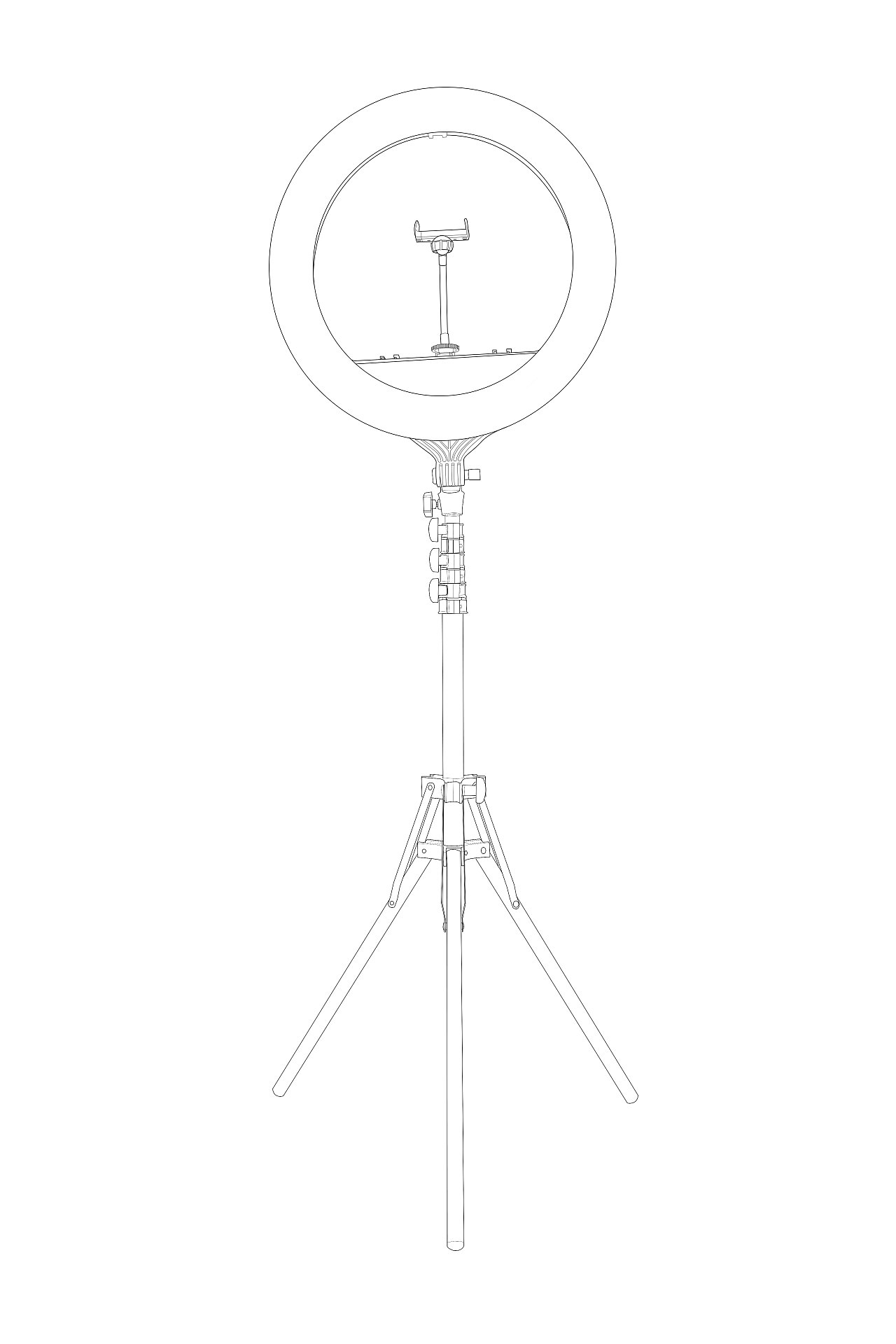 18寸环形灯-专利图-线稿图