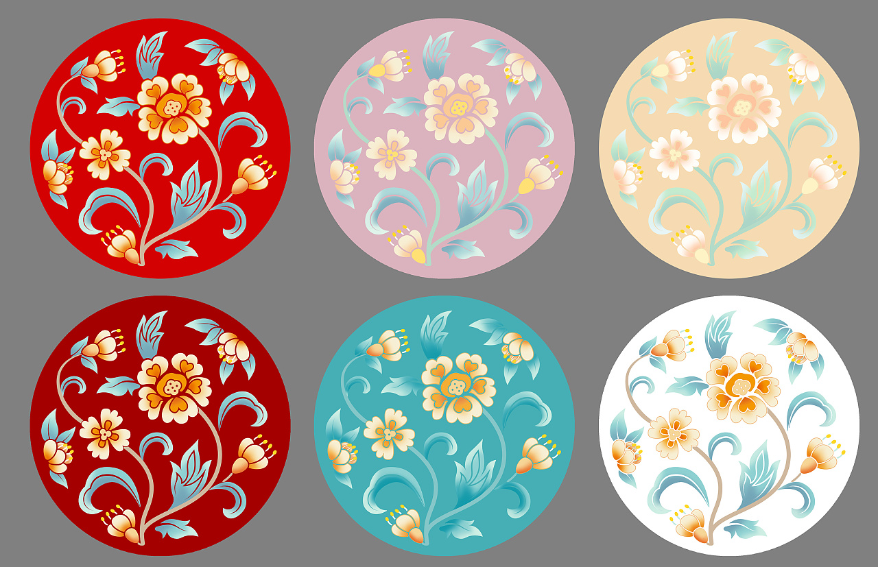 中国风旗袍礼服中式女装古典团花花卉渐变刺绣原创设计