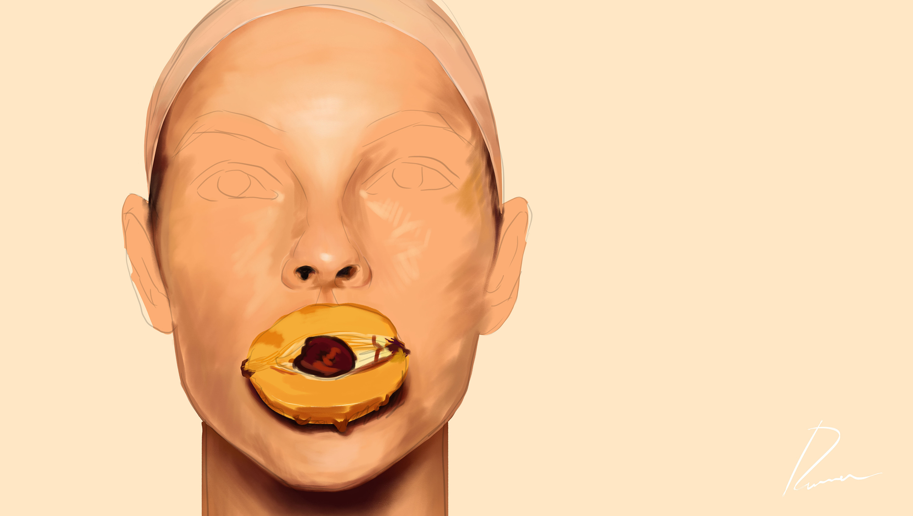 手绘,插画,练习,桃子